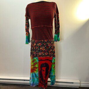 Che Geuvara Women's Colorful 3/4 Sleeve Dress - Size Medium
